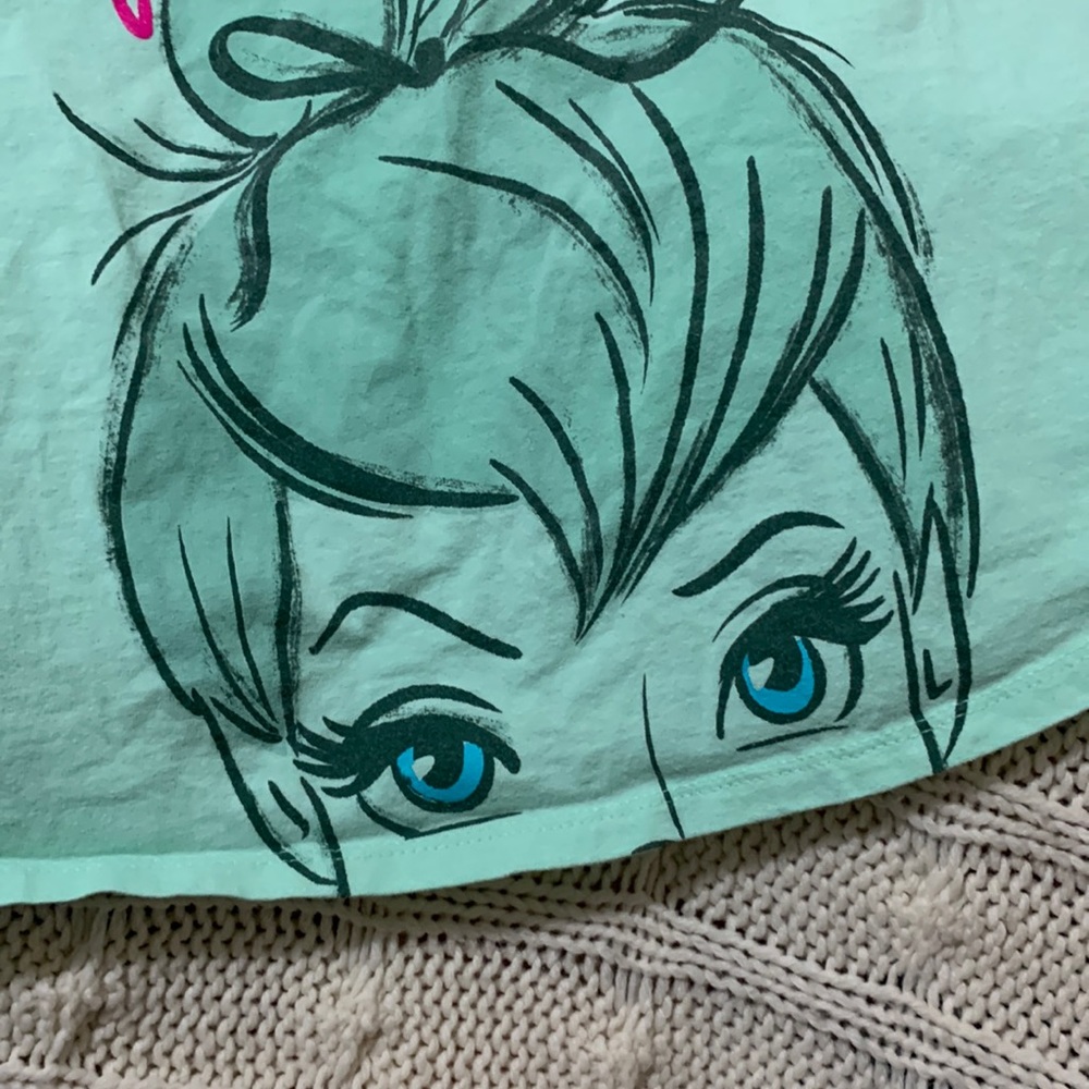 🪄 🏰  TINKERBELLE RARE Disney Parks Tee • TINK Top Knot Tank • fits Child L XL - Picture 6 of 14
